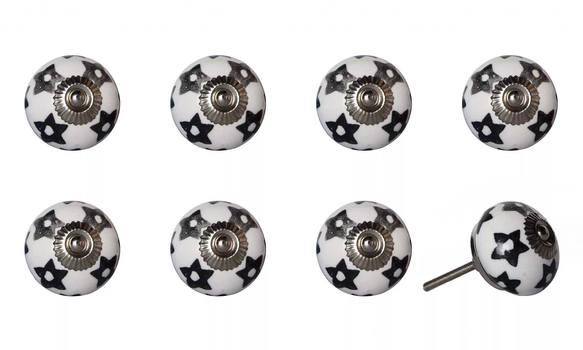 1.5″ X 1.5″ X 1.5″ White Silver And Gray Knobs 8 Pack