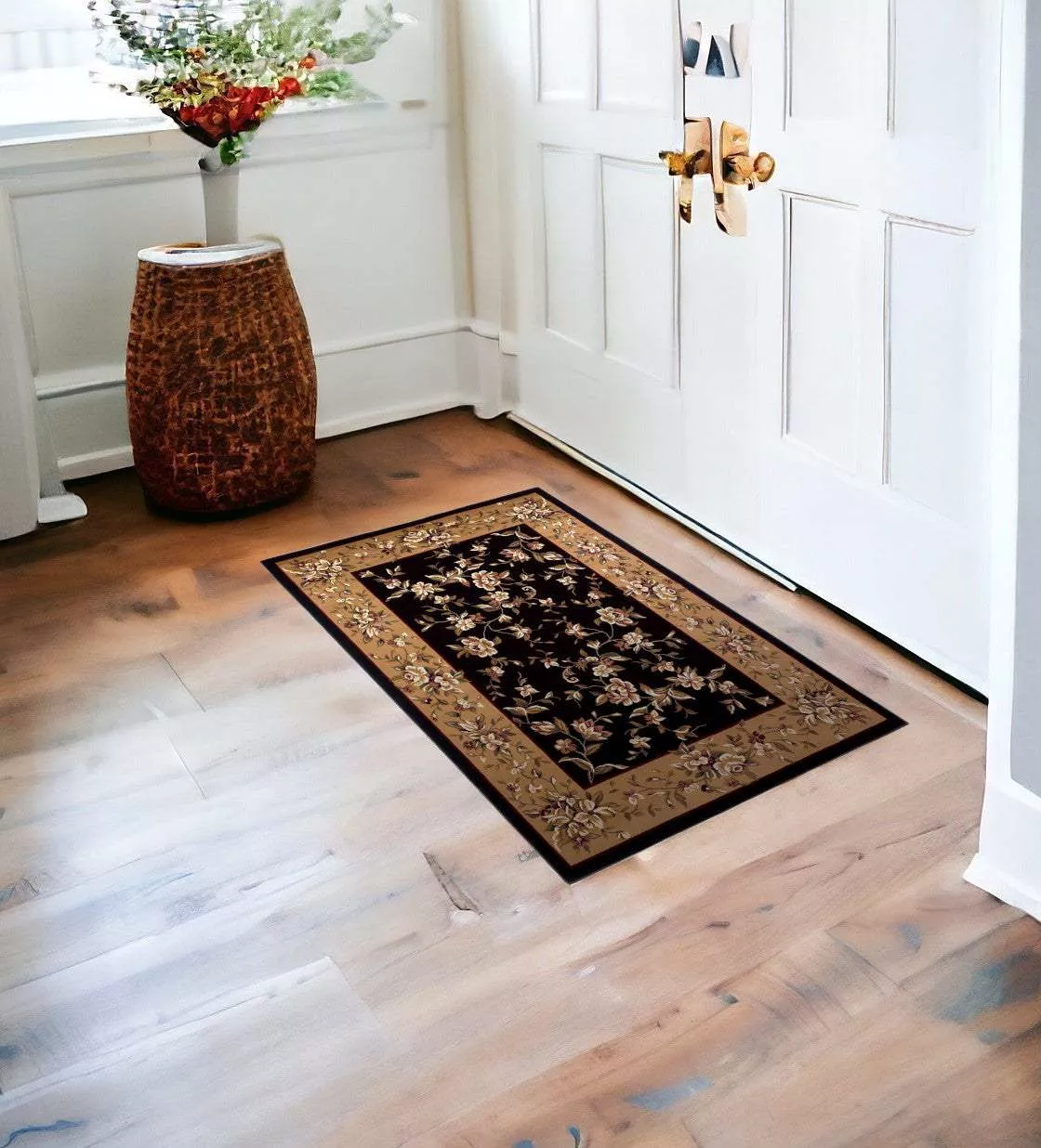 1′ X 2′ Polypropylene Black Or Beige Area Rug