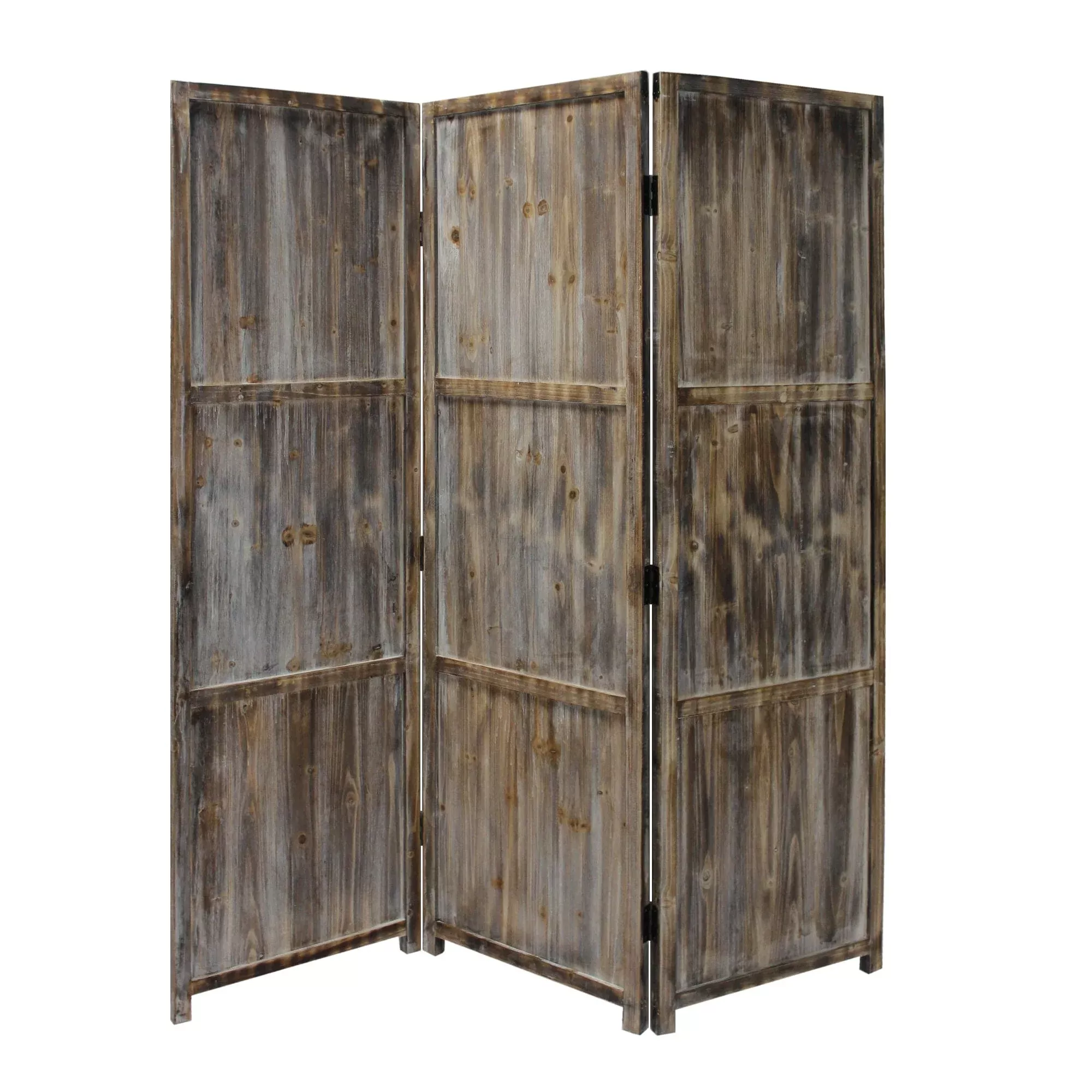 1″ x 63″ x 72″ Brown 3 Panel Solid Wood FortressScreen