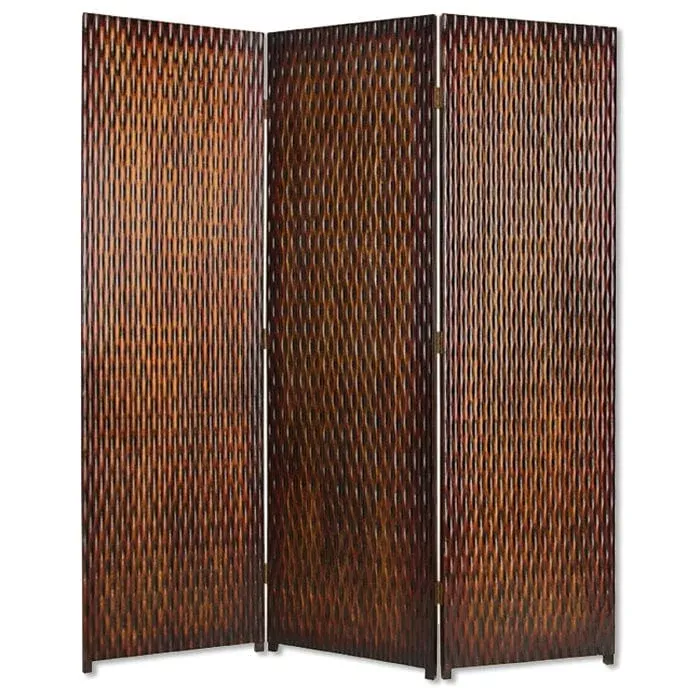1″ X 63″ X 72″ Brown Wood 3 PanelScreen