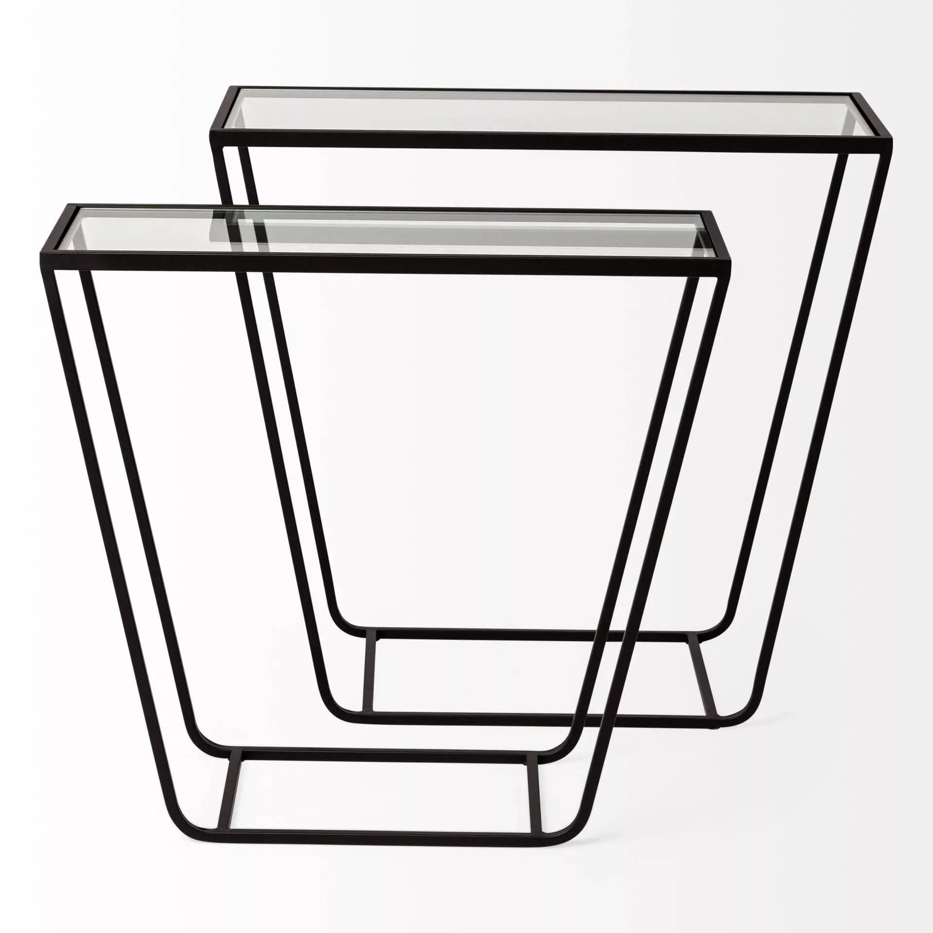 10″ Clear Glass Frame Console Table