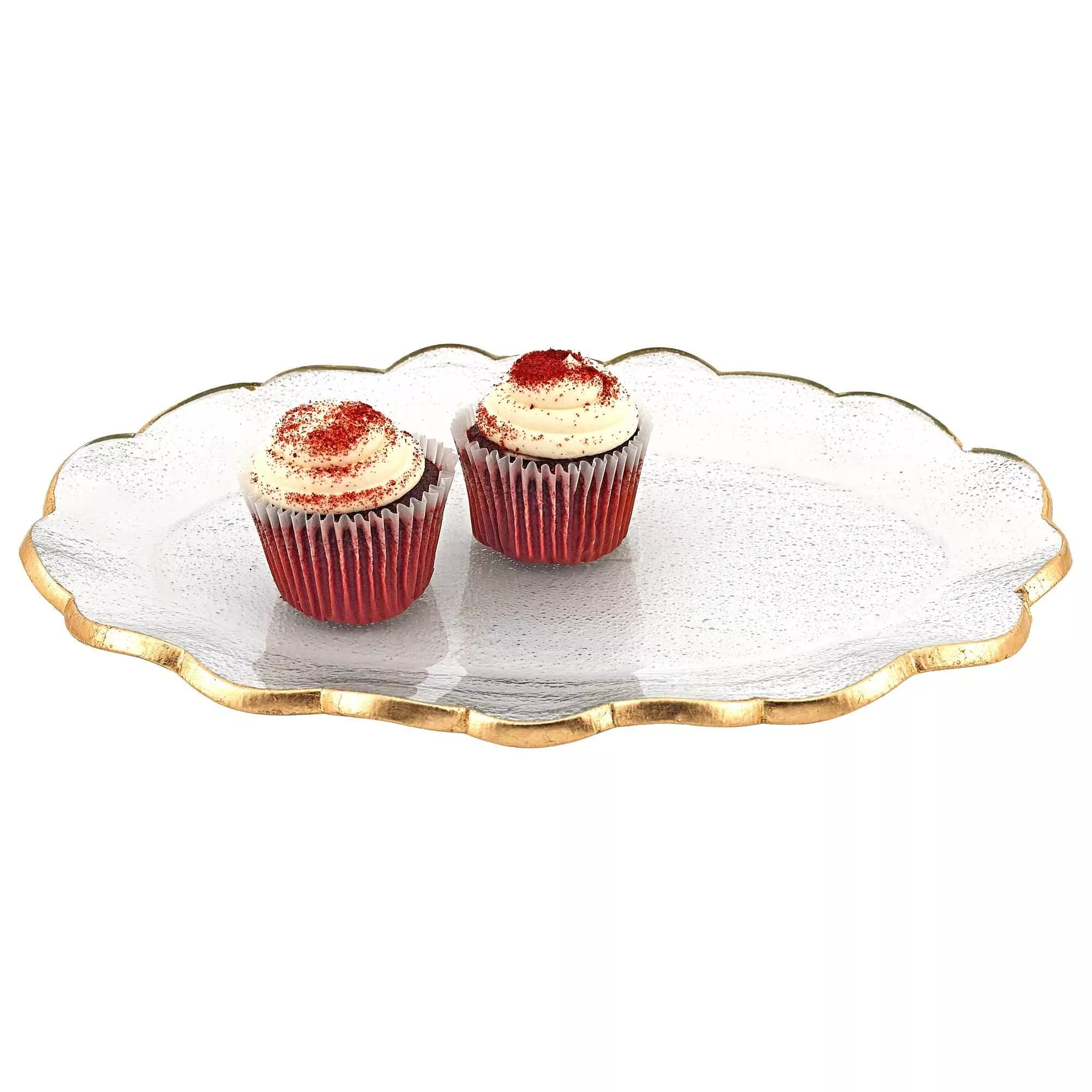 10 Glass Oval Edge Gold Serving Platter