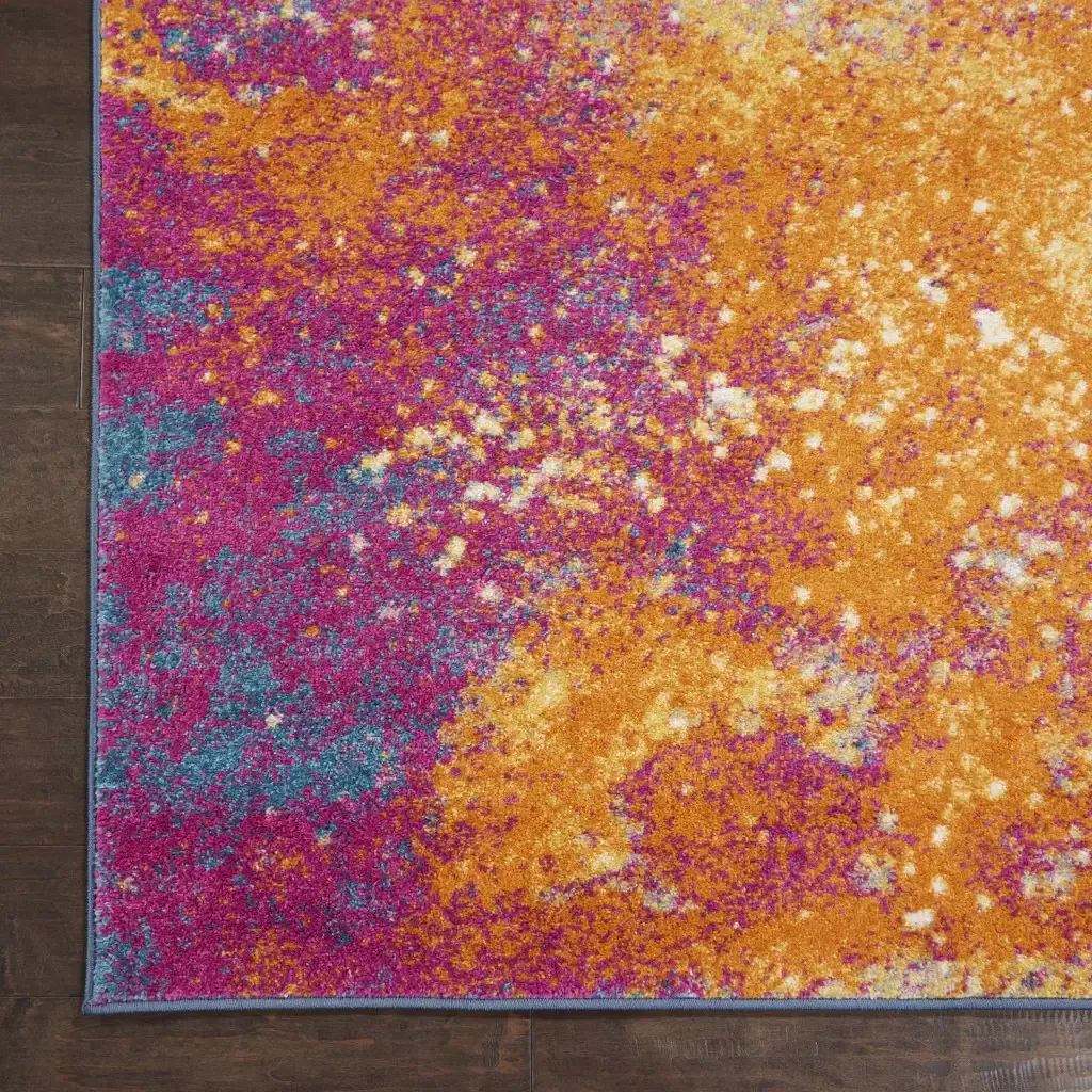 10′ Sunset Abstract Power Loom Runner Rug
