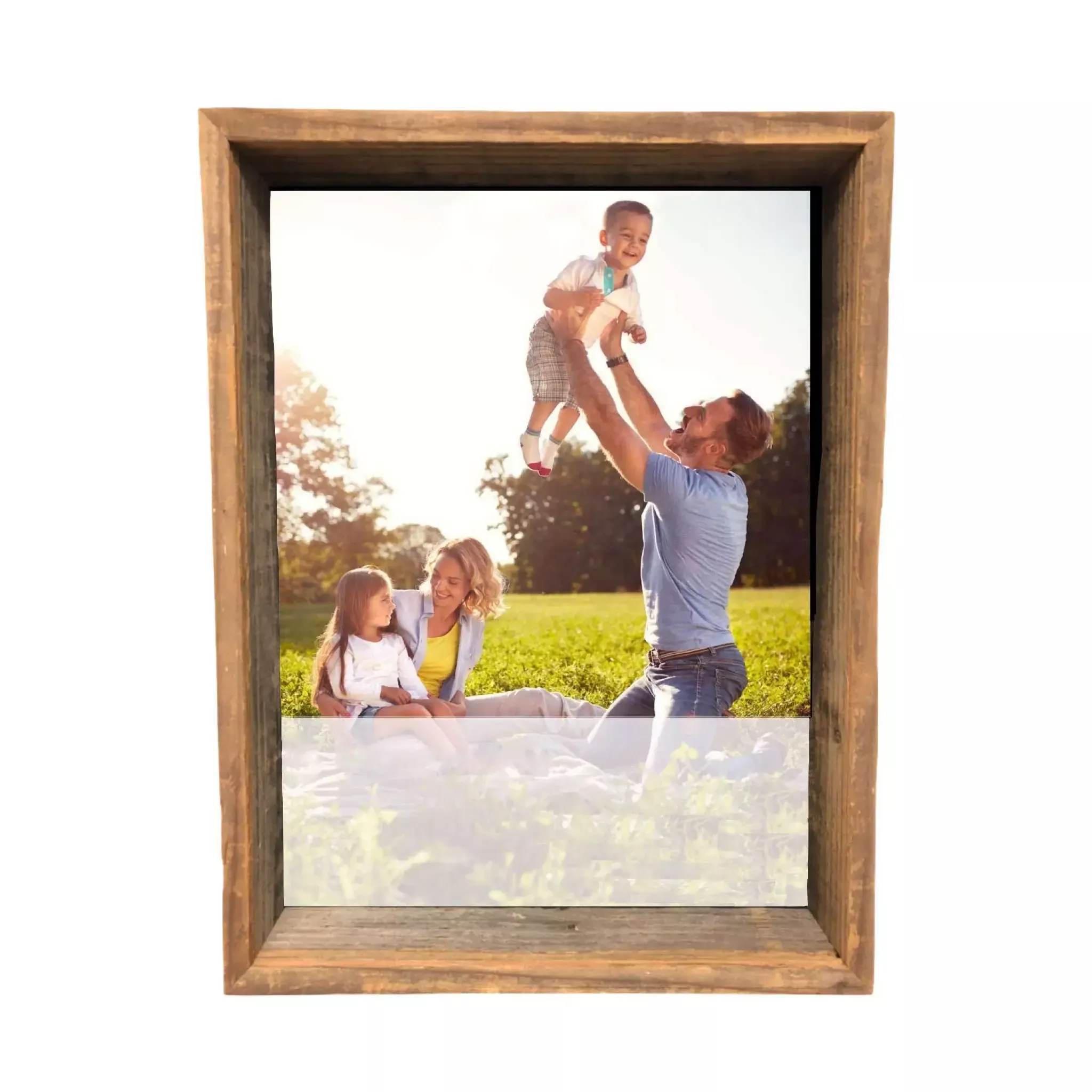 10″ X 10″ Rustic Farmhouse Dark Gray Wood Shadow Box