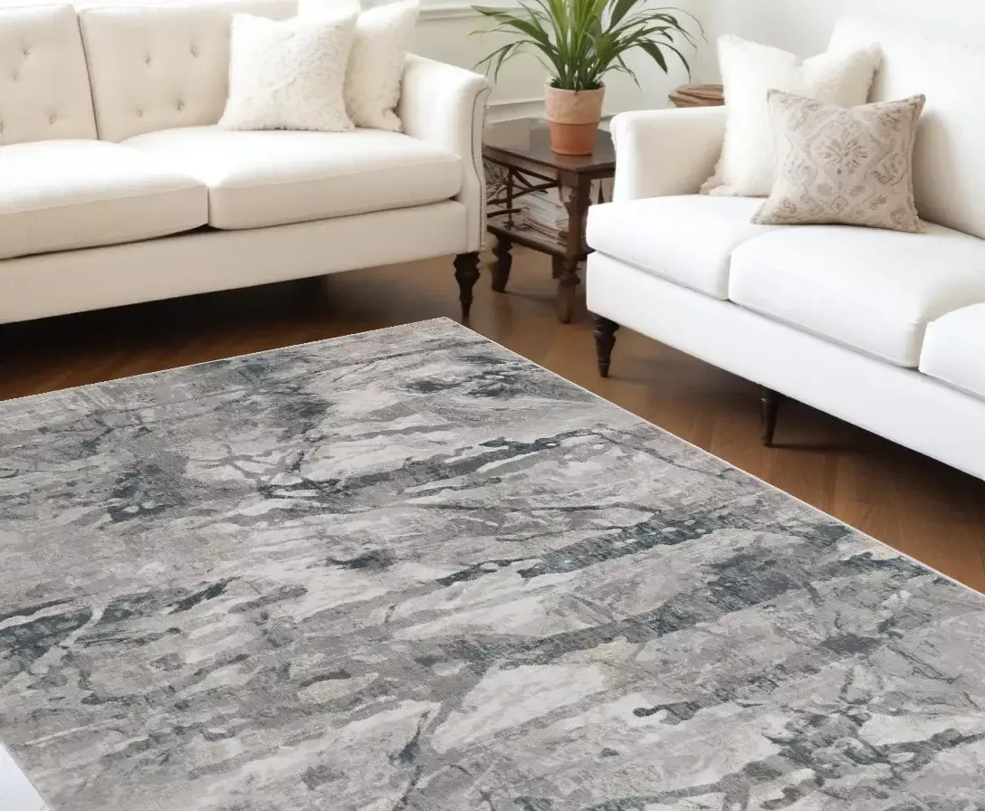 10′ X 13′ Gray Abstract Area Rug