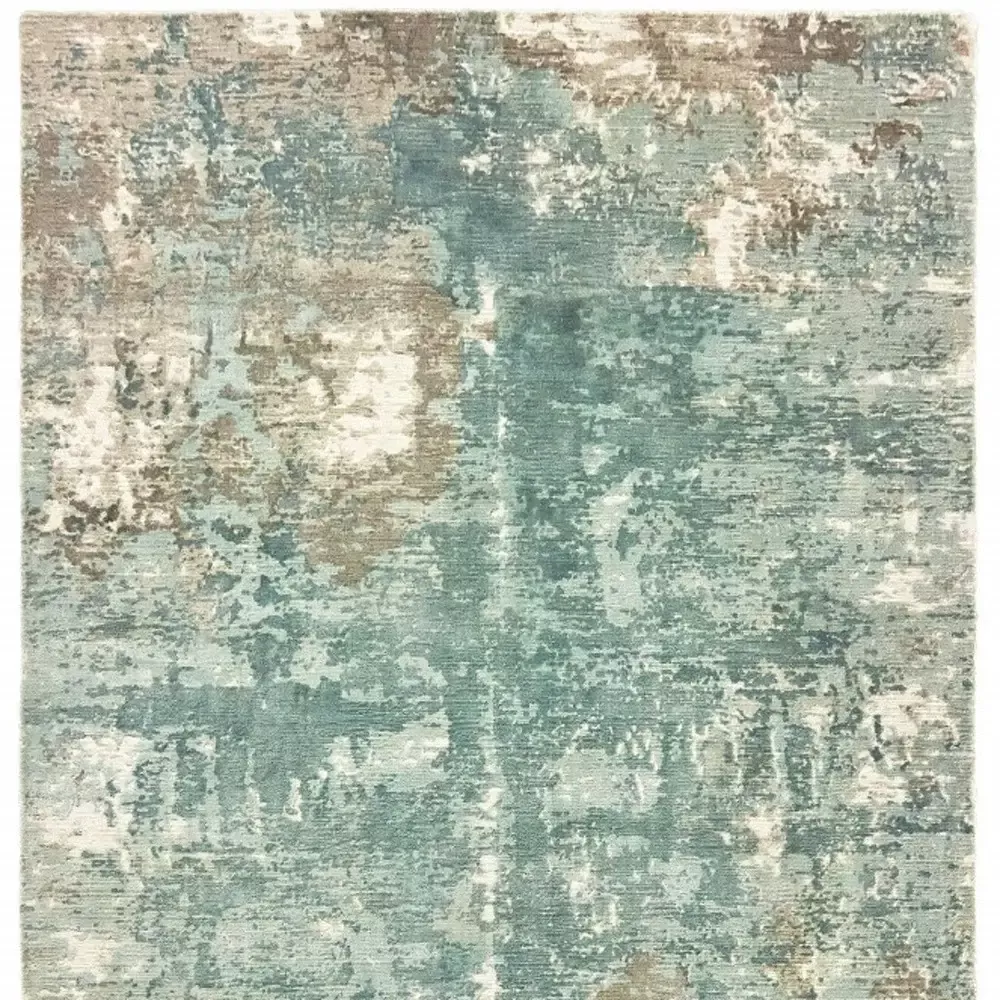 10′ X 14′ Blue And Gray Abstract Pattern Indoor Area Rug