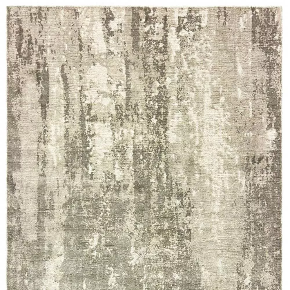 10′ X 14′ Gray And Ivory Abstract Splash Indoor Area Rug
