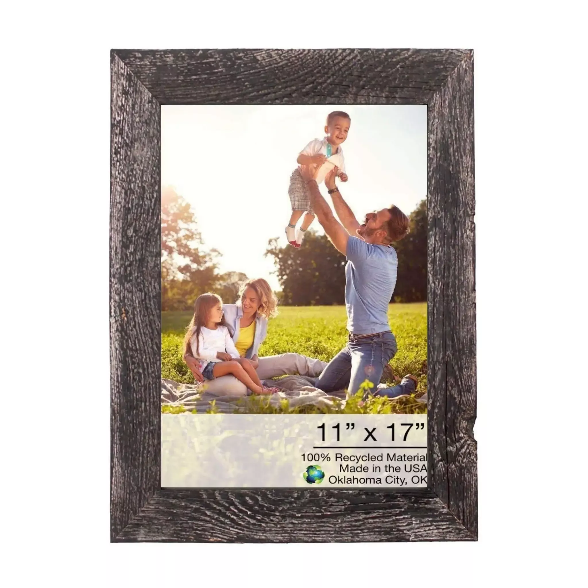 11″ X 17″ Rustic Farmhouse Rustic Black Wood Frame