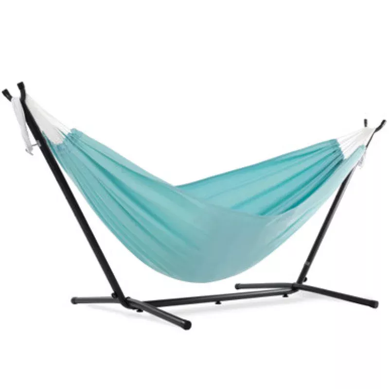 110 Light Blue Brazilian Style Hammock with Hammock Stand | Pool Central