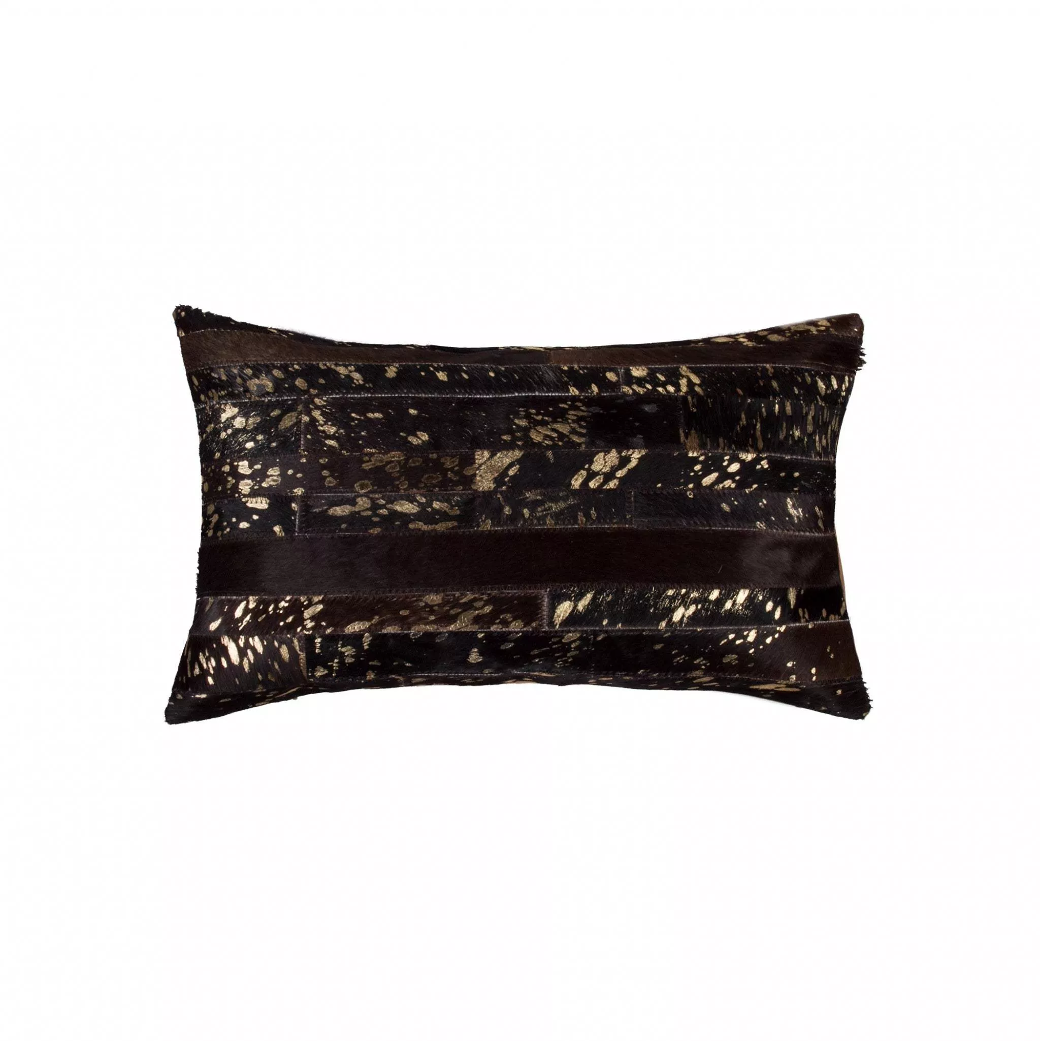 12" X 20" Chocolate Cowhide Throw Pillow