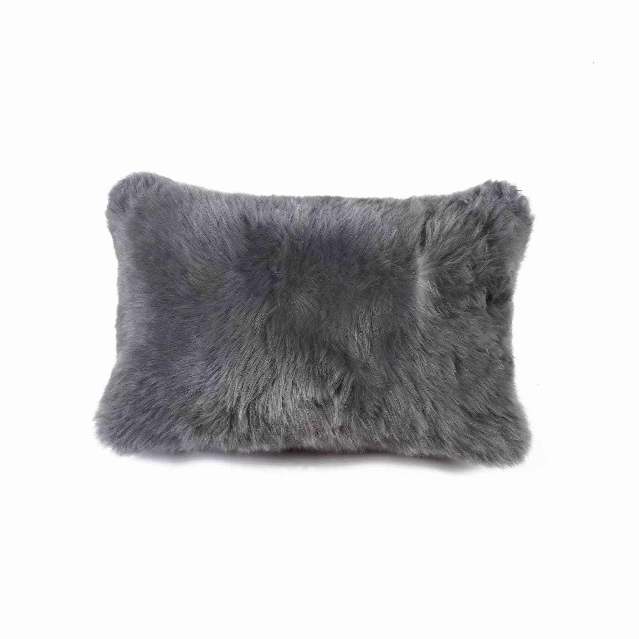 12" X 20" X 5" Gray SheepskinPillow