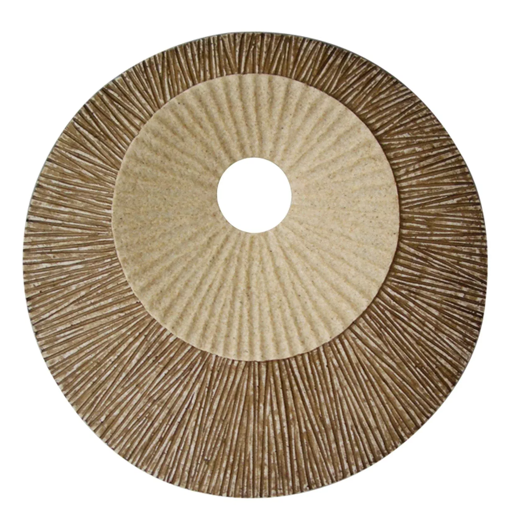 14" X 14" X 2" Brown Round RibbedWall Plaque