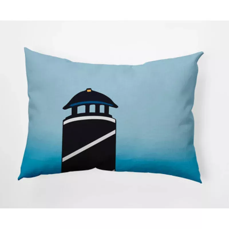 14 x 20 Blue & Black Safe Harbor Rectangular Outdoor Throw Pillow | Pool Central
