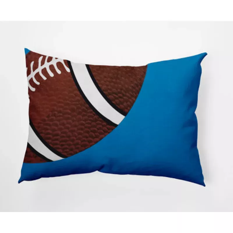 14 x 20 Blue & Brown TD Rectangular Outdoor Throw Pillow | Pool Central