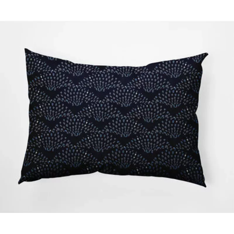 14 x 20 Blue & Gray Fan Dance Rectangular Outdoor Throw Pillow | Pool Central