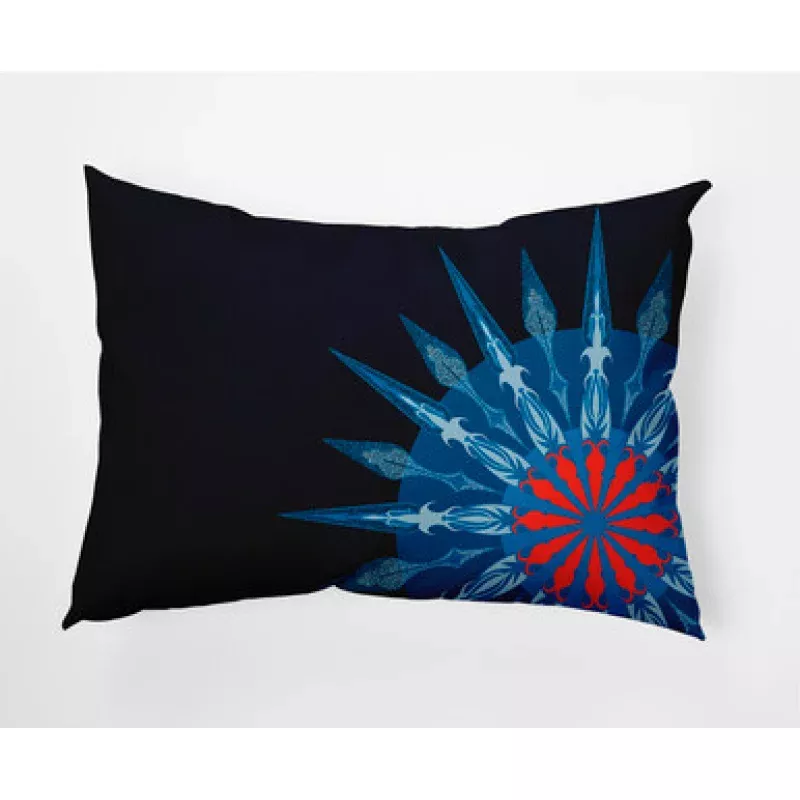 14 x 20 Blue & Red Sailor’s Delight Rectangular Outdoor Throw Pillow | Pool Central