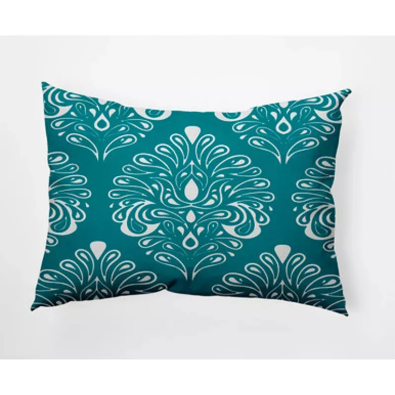14 x 20 Blue & White Veranda Rectangular Outdoor Throw Pillow | Pool Central