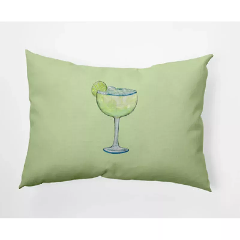 14 x 20 Green Margarita Rectangular Outdoor Throw Pillow | Pool Central