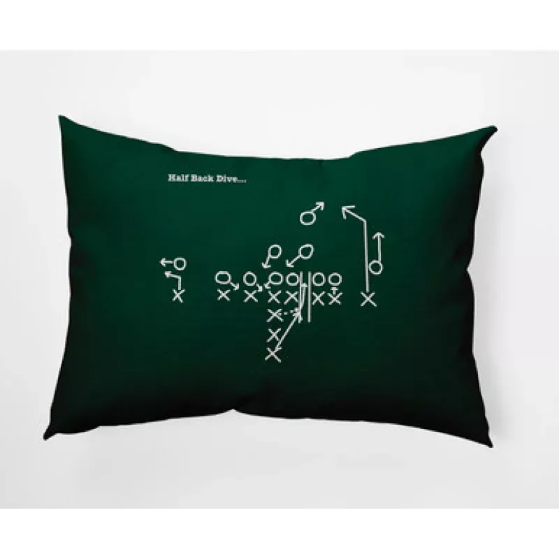 14 x 20 Green & White Half Back Dive… Rectangular Outdoor Throw Pillow | Pool Central