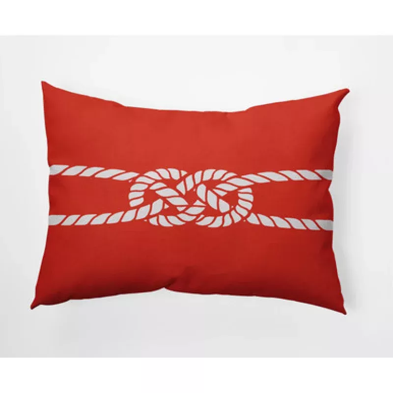 14 x 20 Orange & White Carrick Bend Rectangular Outdoor Throw Pillow | Pool Central