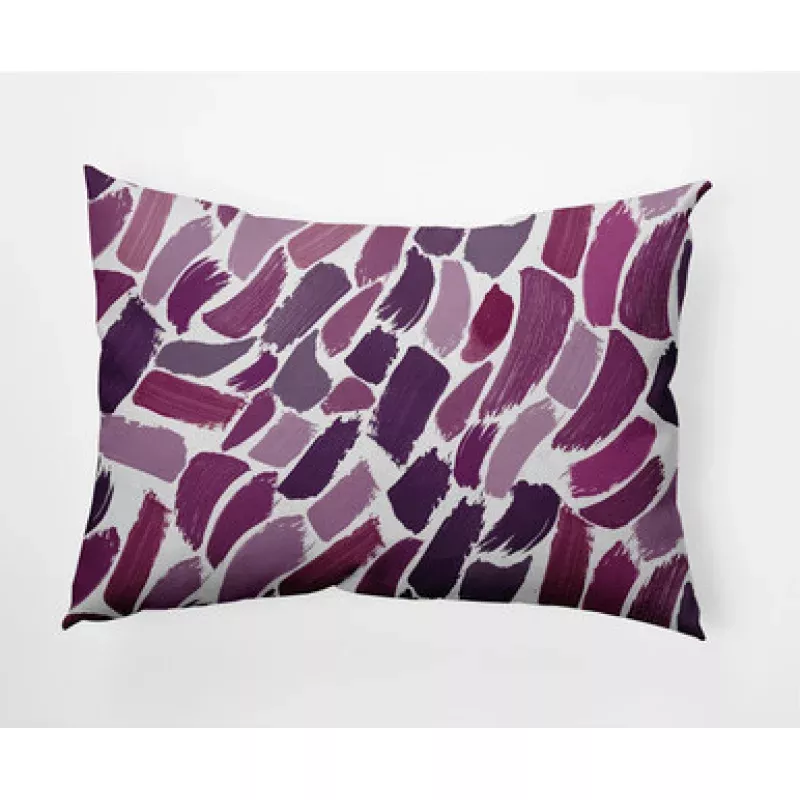 14 x 20 Purple & White Wenstry Rectangular Outdoor Throw Pillow | Pool Central