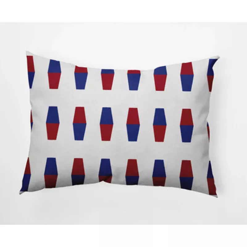 14 x 20 Red & Blue Bowling Pins Rectangular Outdoor Throw Pillow | Pool Central