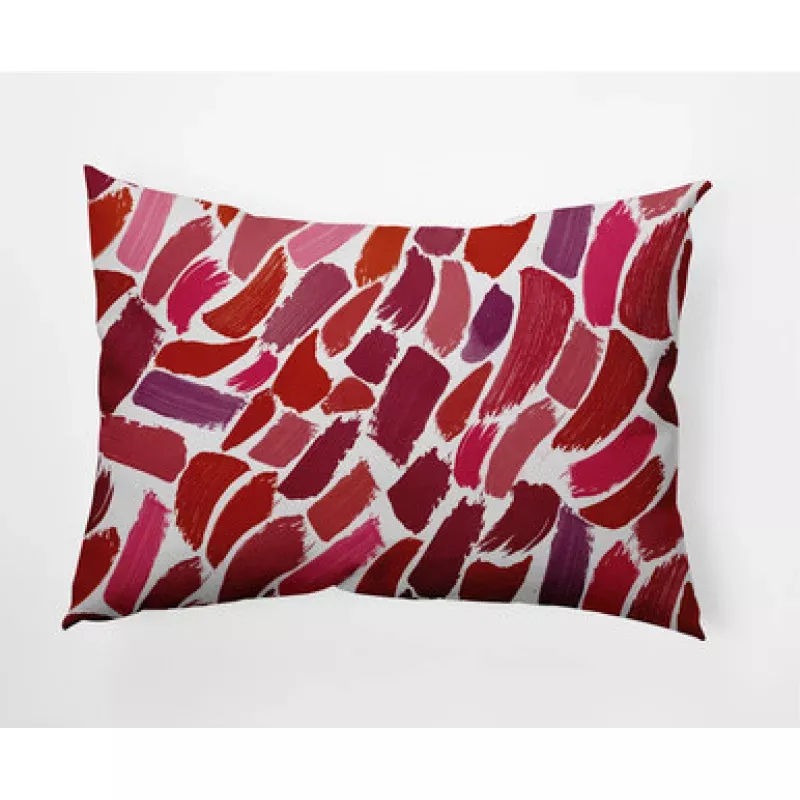 14 x 20 Red & Pink Wenstry Rectangular Outdoor Throw Pillow | Pool Central