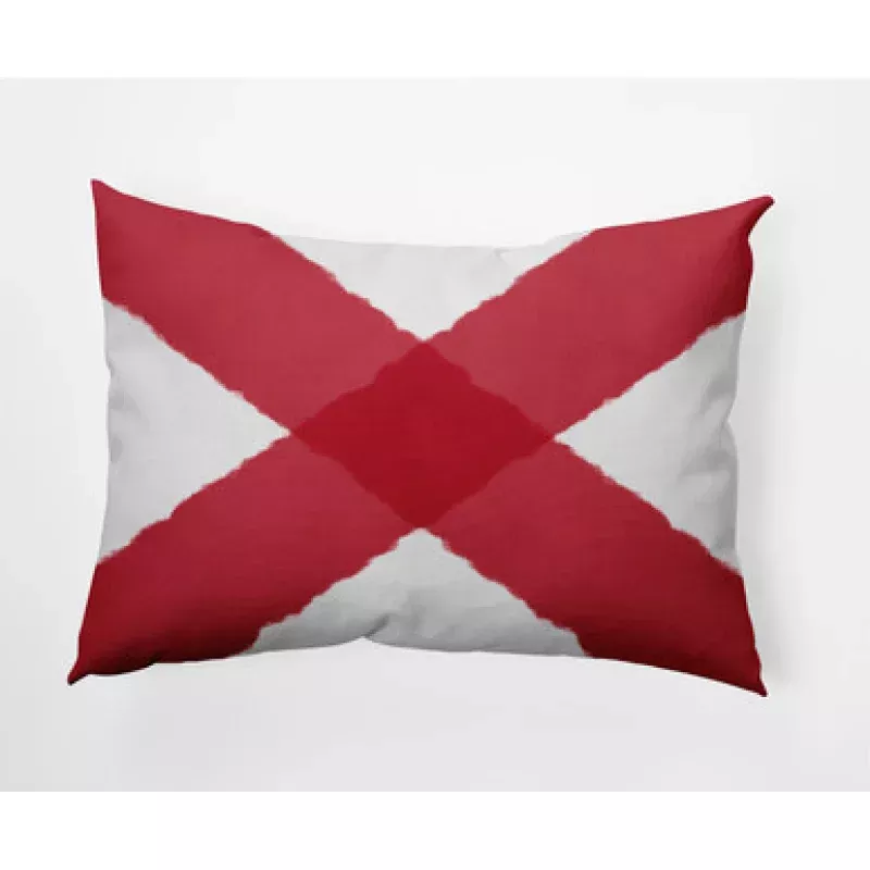 14 x 20 Red & White X Mark Rectangular Outdoor Throw Pillow | Pool Central