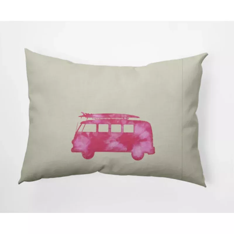 14 x 20 White & Pink Van Rectangular Outdoor Throw Pillow | Pool Central