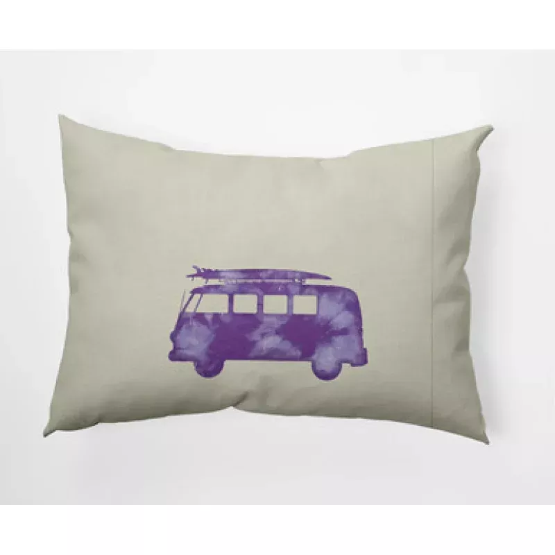 14 x 20 White & Purple Van Rectangular Outdoor Throw Pillow | Pool Central