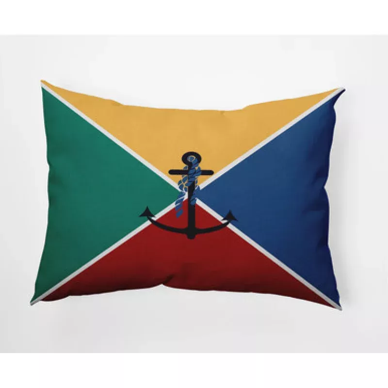 14 x 20 Yellow & Red Anchor Flag Rectangular Outdoor Throw Pillow | Pool Central