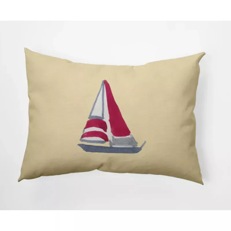 14 x 20 Yellow & Red Sail Rectangular Outdoor Throw Pillow | Pool Central