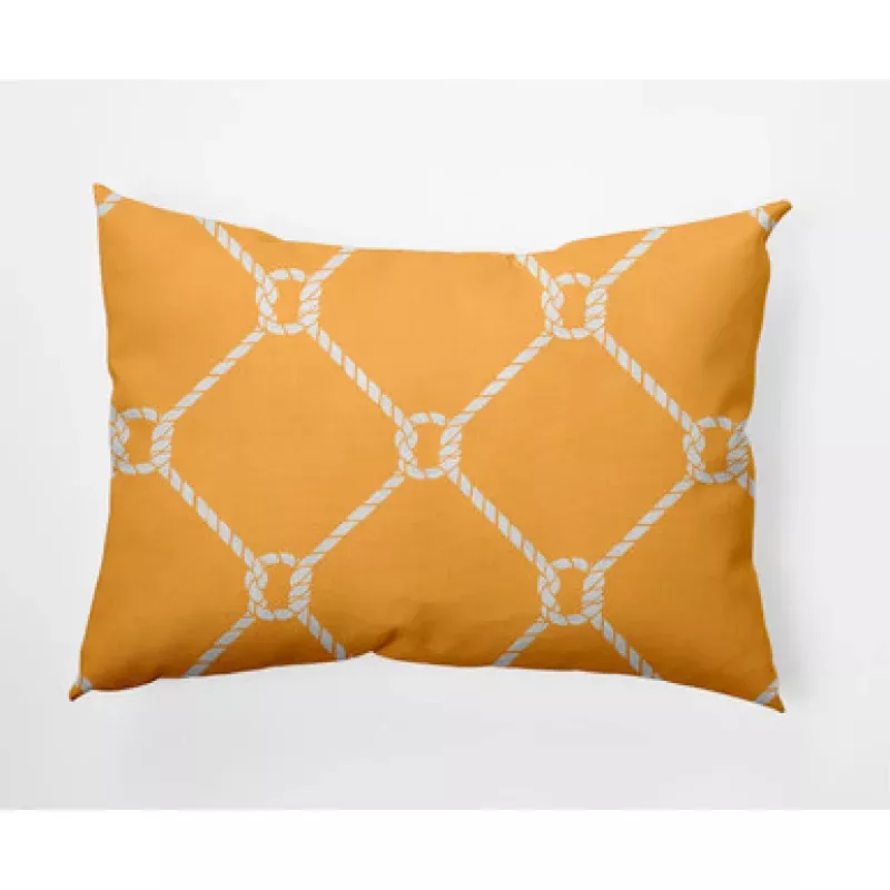 14 x 20 Yellow & White Ahoy Rectangular Outdoor Throw Pillow | Pool Central