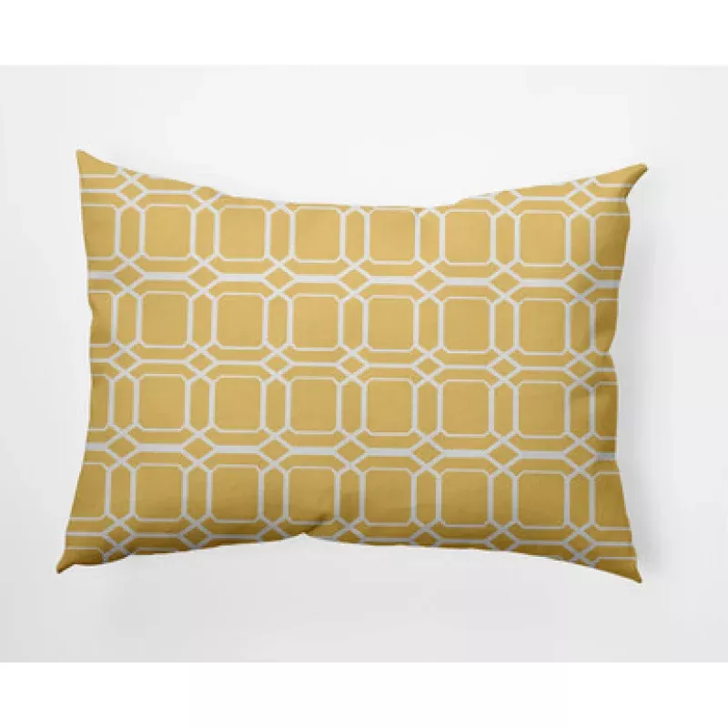 14 x 20 Yellow & White O the Fun Rectangular Outdoor Throw Pillow | Pool Central