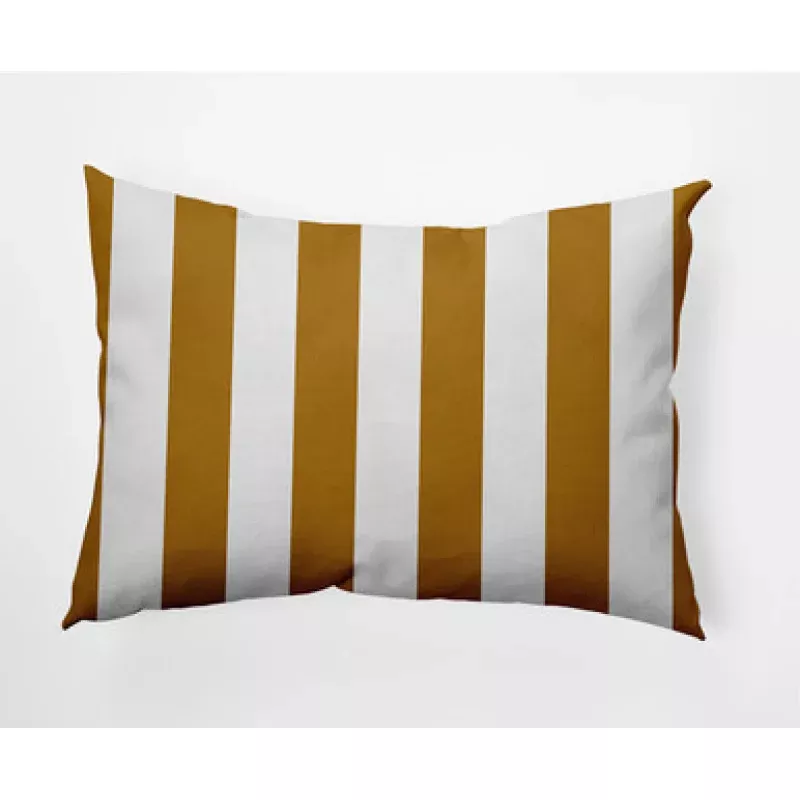 14 x 20 Yellow & White Rugby Stripe Rectangular Outdoor Throw Pillow | Pool Central