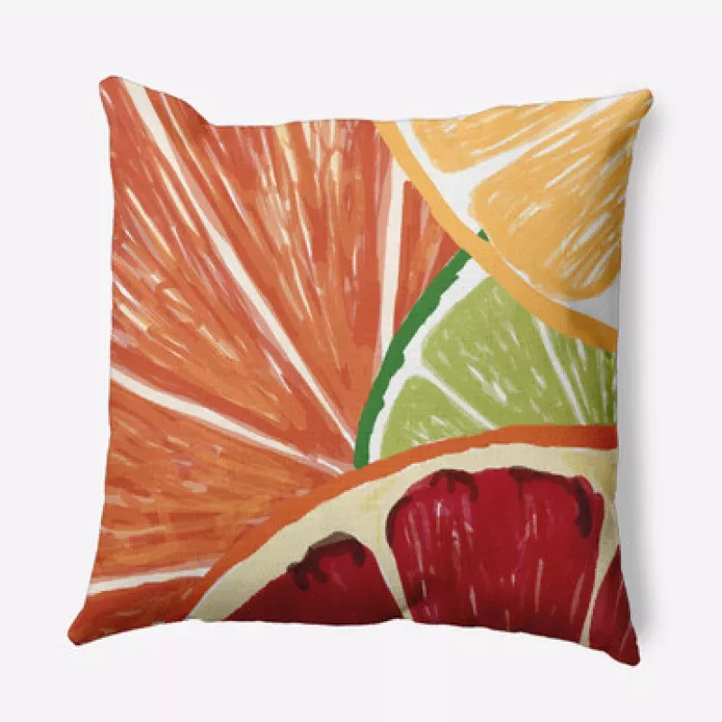 16 x 16 Orange & Red Lemonade Outdoor Throw Pillow | Pool Central