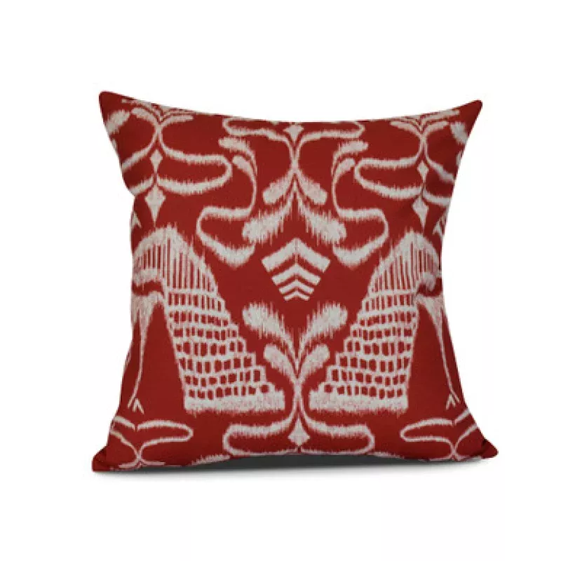 16 x 16 Red & White Crown Outdoor Throw Pillow | Pool Central