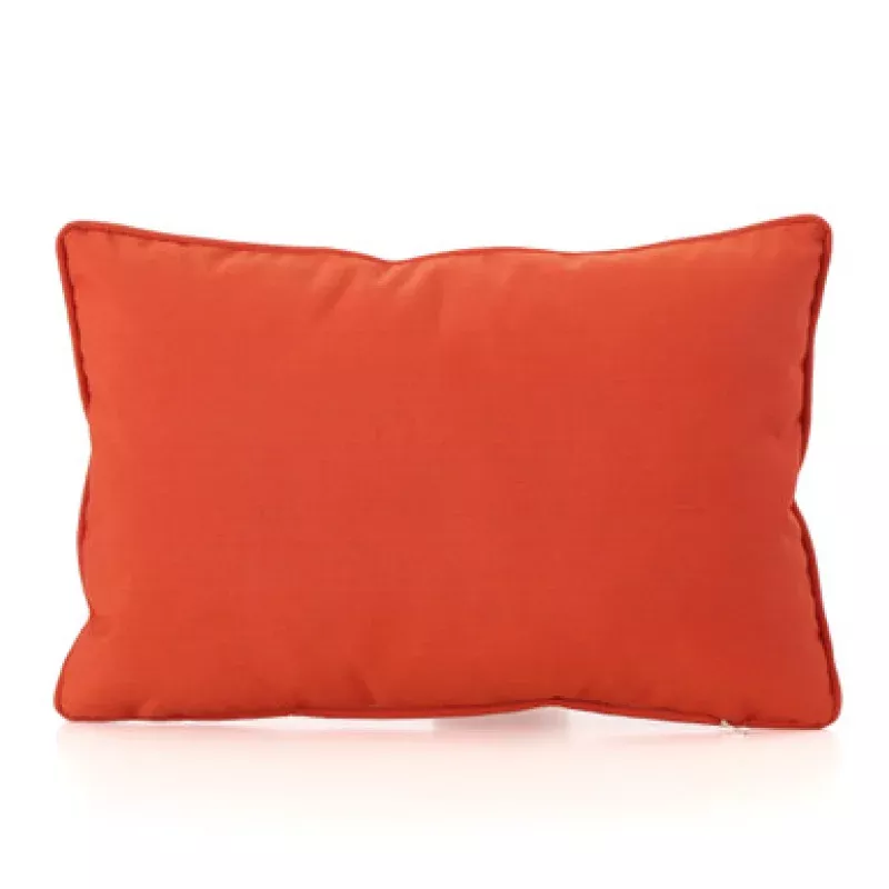 18.5 Orange Rectangular Contemporary Outdoor Patio Throw Pillow | Pool Central