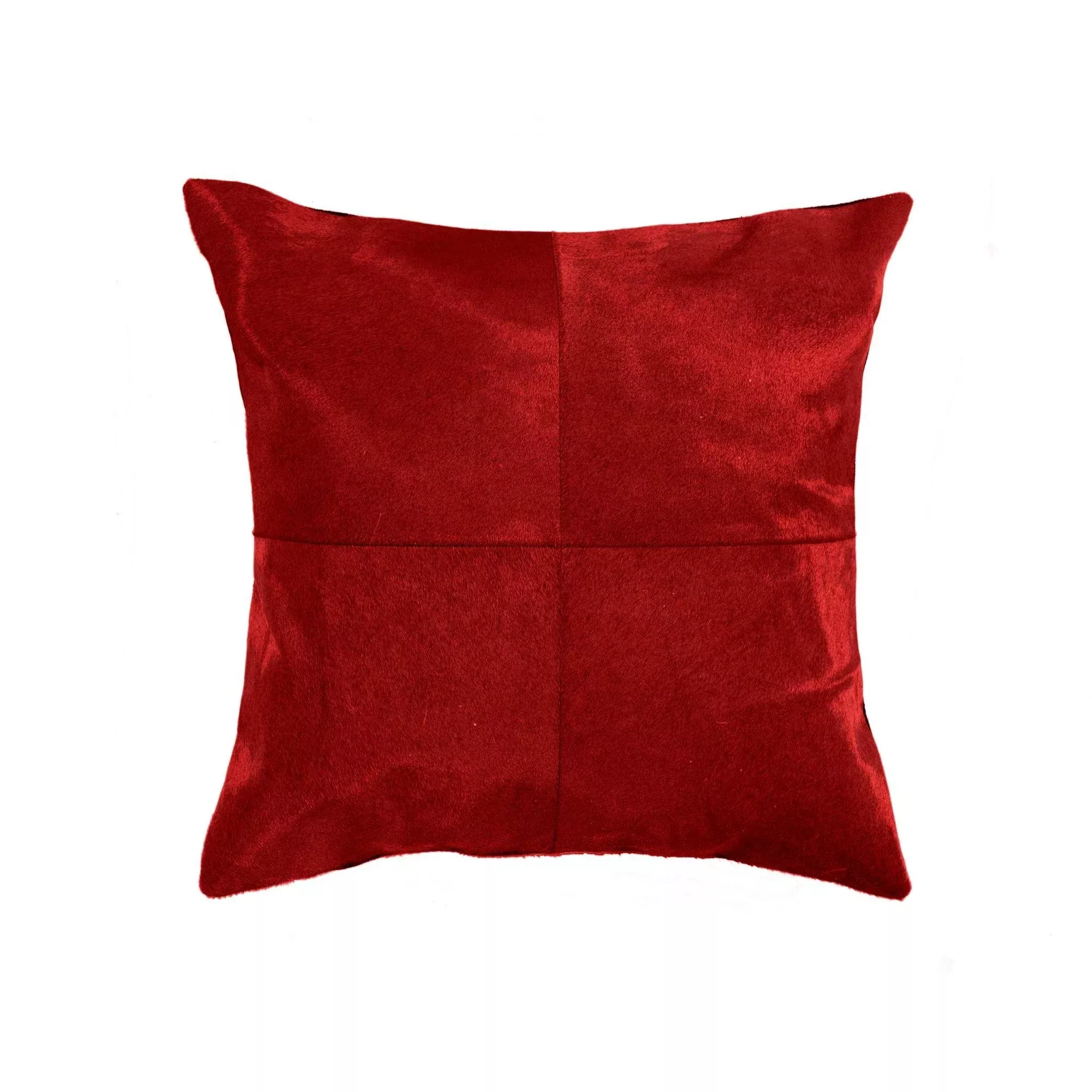 18" Red Cowhide Throw Pillow