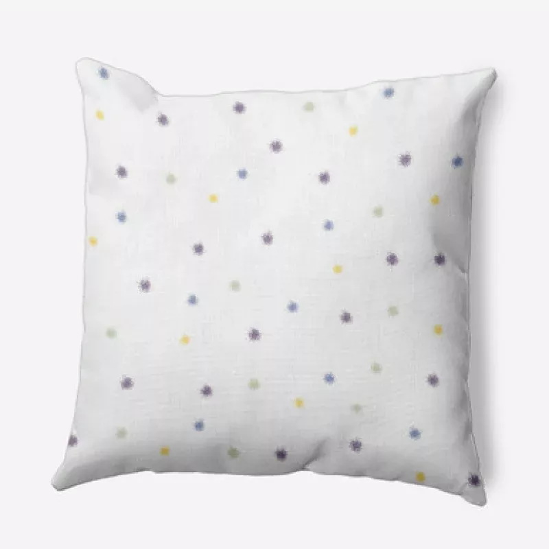 18 x 18 White & Purple Dots Outdoor Throw Pillow | Pool Central