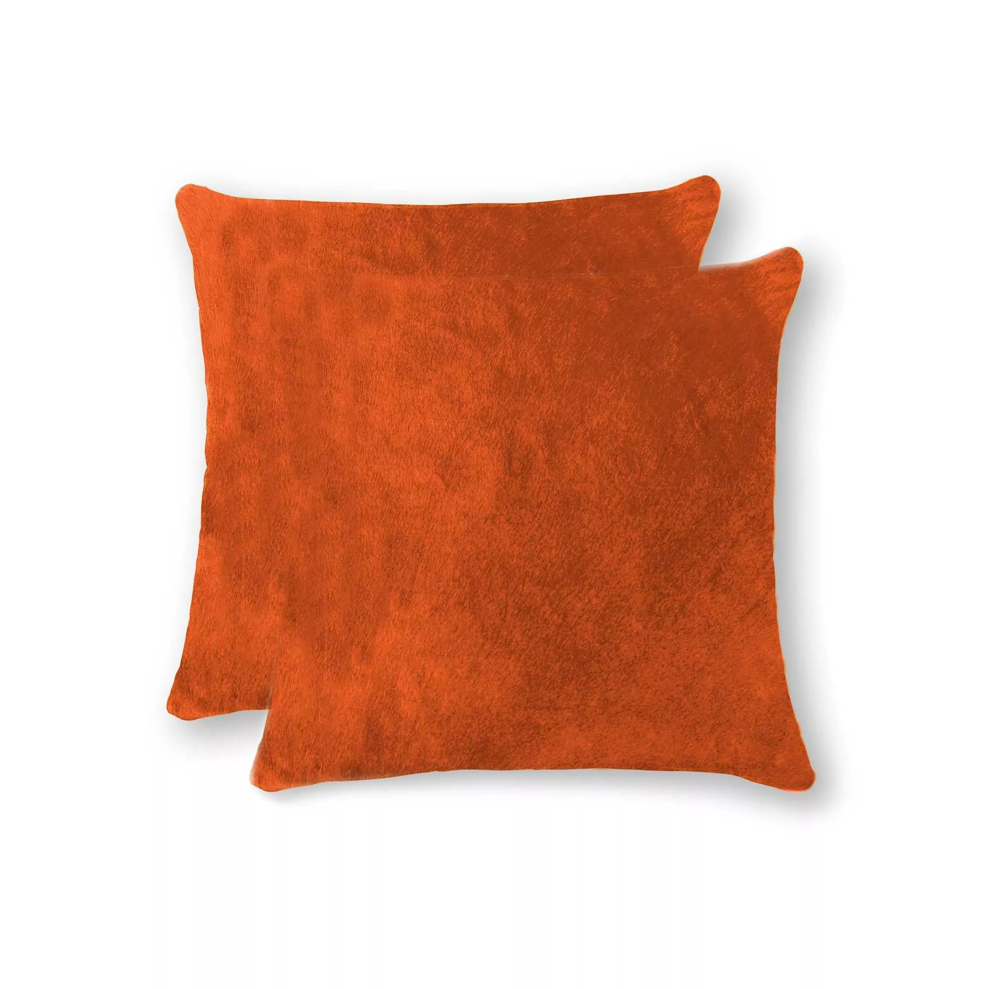 18" X 18" X 5" Orange CowhidePillow 2 Pack