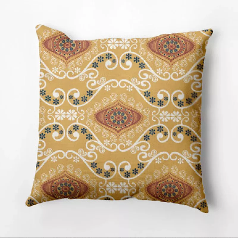 18 x 18 Yellow & Blue Illuminate Outdoor Throw Pillow | Pool Central