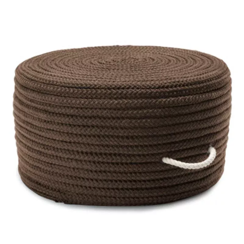 20 Brown Handmade Round Pouf Ottoman | Pool Central
