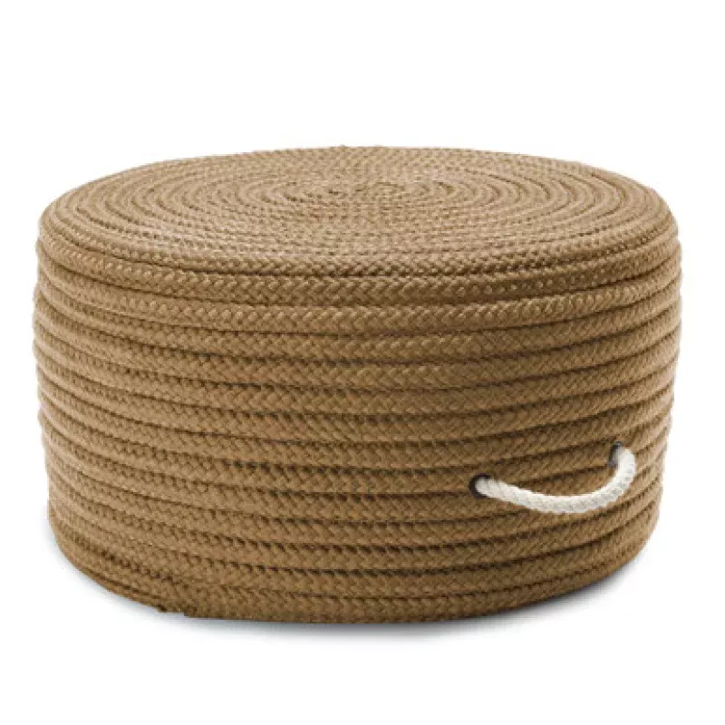 20 Coffee Brown Handmade Round Pouf Ottoman | Pool Central