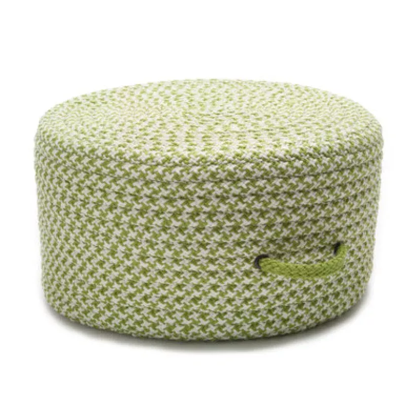 20 Green Handmade Round Outdoor Pouf Ottoman | Pool Central