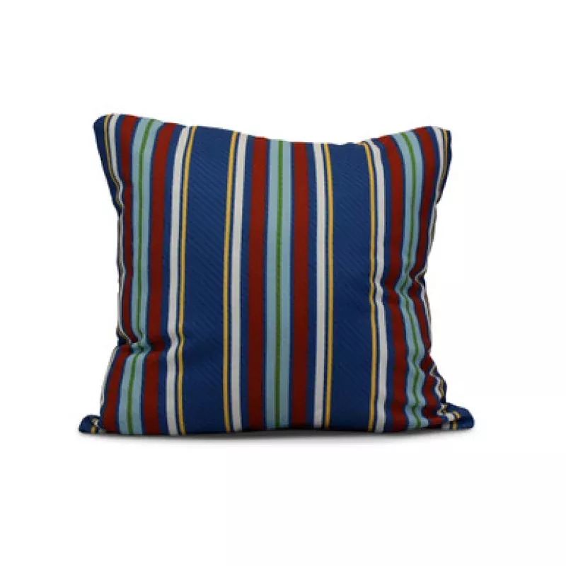 20 x 20 Blue & Red Multi Stripe Outdoor Throw Pillow | Pool Central