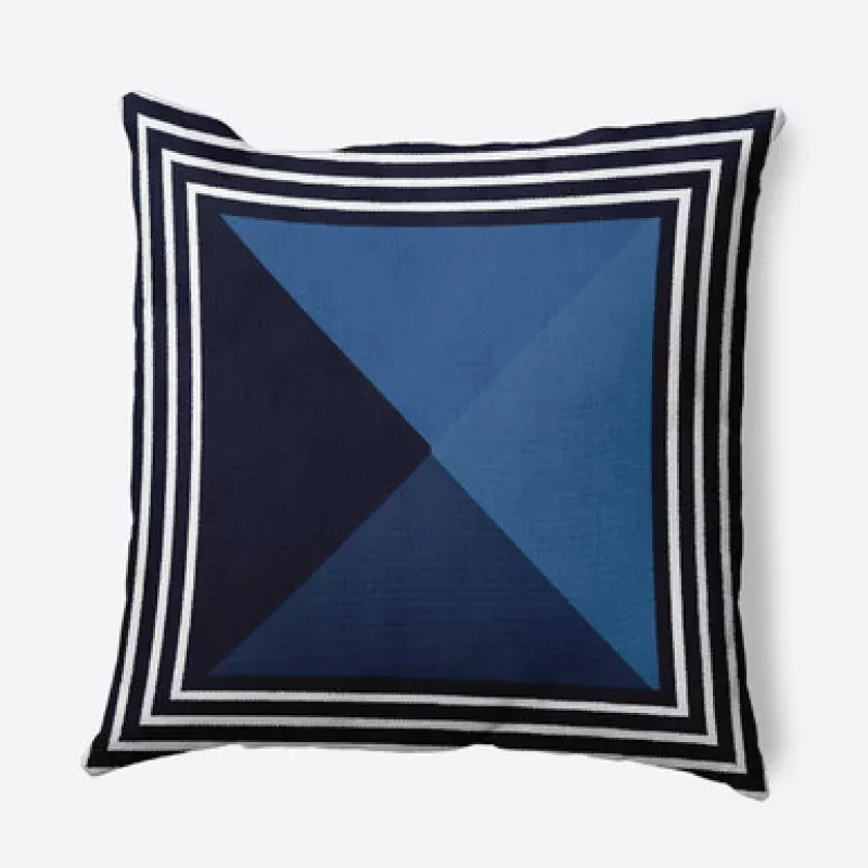 20 x 20 Blue & White Nautical Angles Square Outdoor Throw Pillow | Pool Central