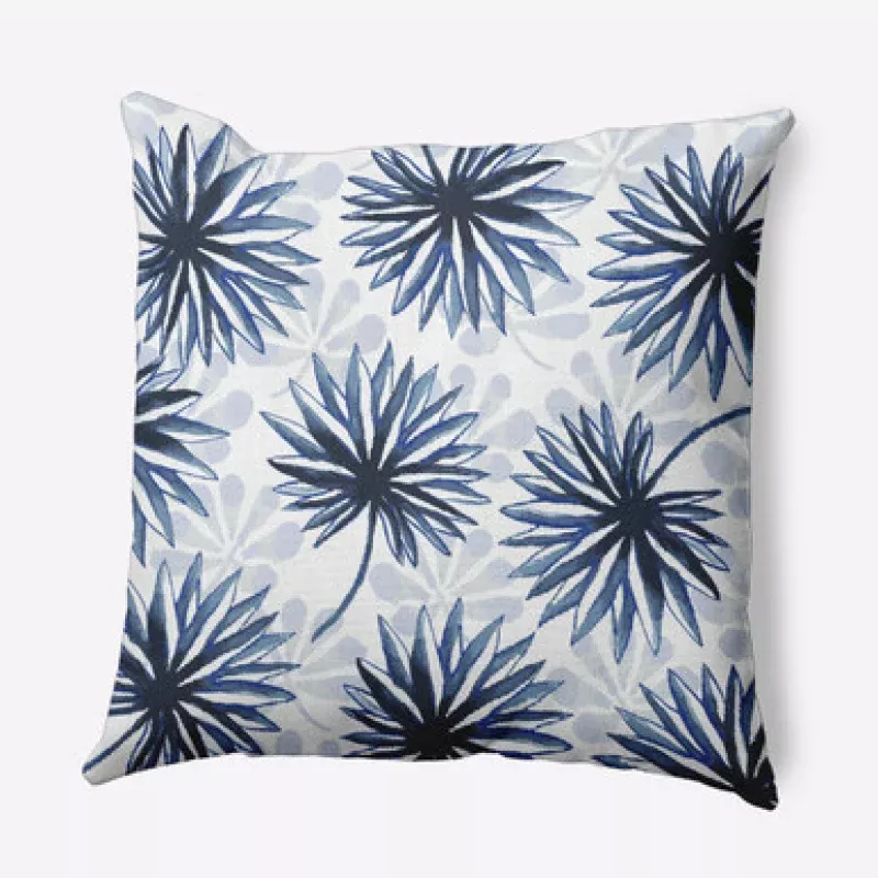 20 x 20 Blue & White Spike & Stamp Square Throw Pillow | Pool Central