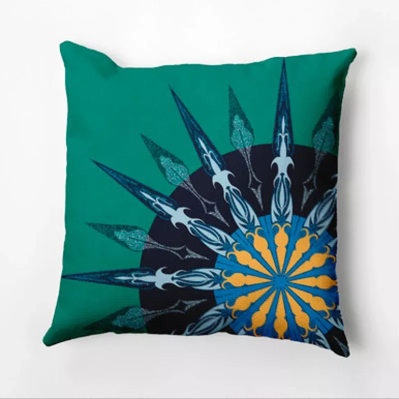 20 x 20 Green & Blue Sailor’s Delight Outdoor Throw Pillow | Pool Central