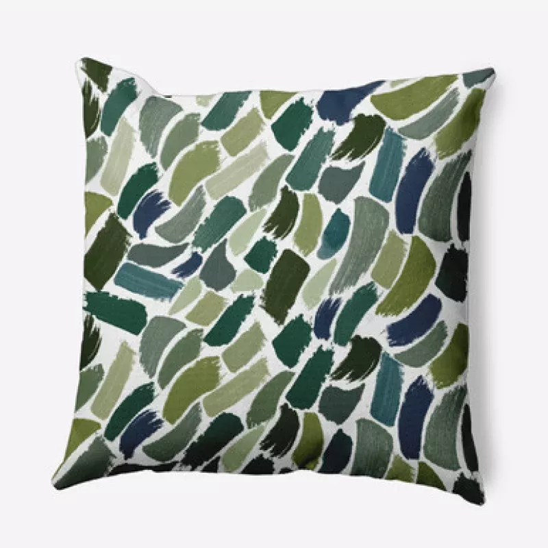 20 x 20 Green & White Wenstry Outdoor Throw Pillow | Pool Central